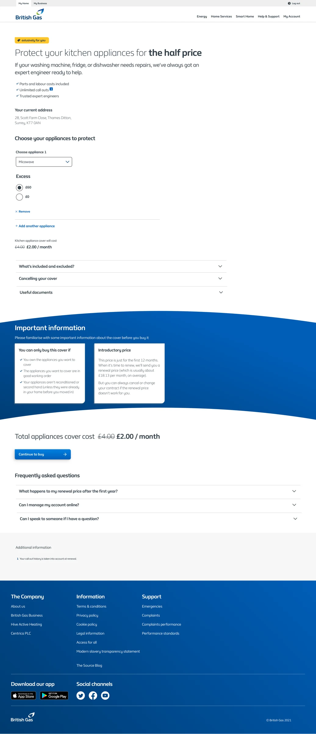 British Gas product work
