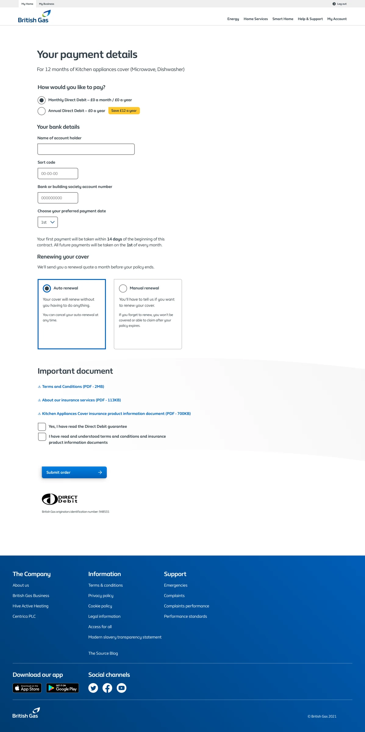 British Gas product work